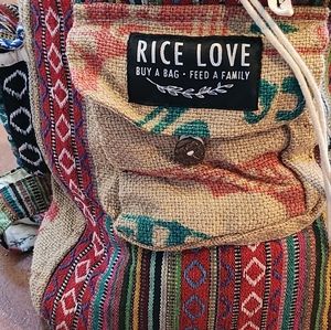 RICE LIVE bohemian drawstring pack back w/pockets
